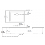 Kohler K-28000-CM1 CAIRN™ 27-1/2" 檯下單廚房盆 (連去水)